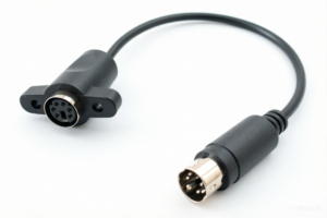 Custom Mini-DIN Panel Mount to Straight Plug Cable Assembly