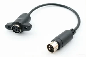 Custom Mini-DIN Panel Mount to Straight Plug Cable Assembly