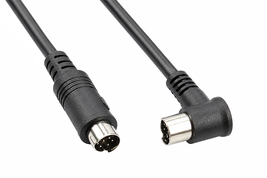Custom 8-Pin Mini-DIN Straight to 90-Degree Right Angle Cable - Image 2