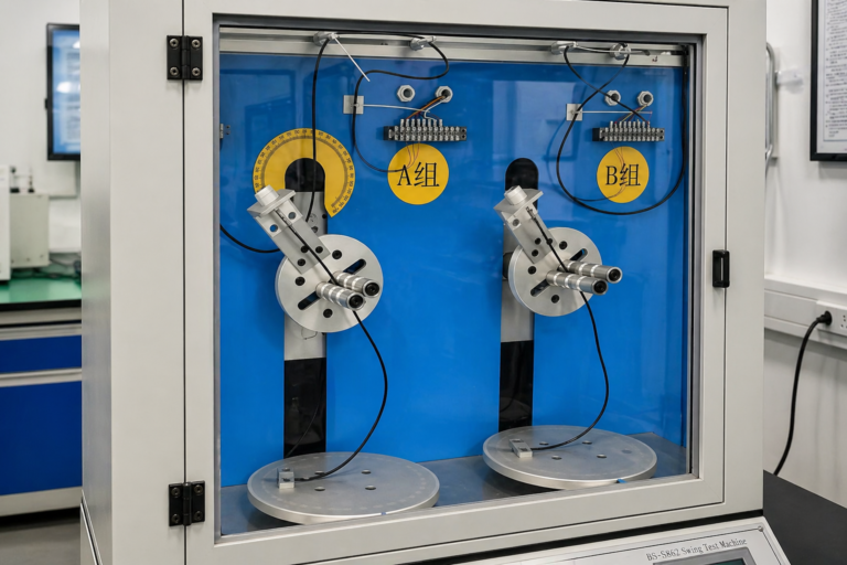 Cable swing test machine from raw cable