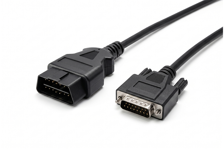 Custom OBD2 16-Pin Male to DB15 Male Diagnostic Scanner Cable