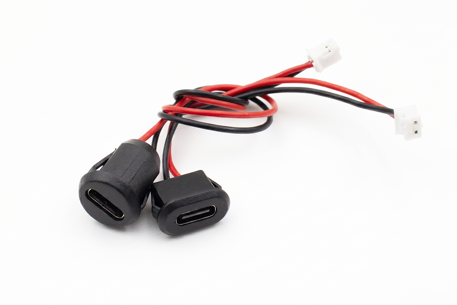 USB Type-C Female Panel Mount Overmold Wire Assembly