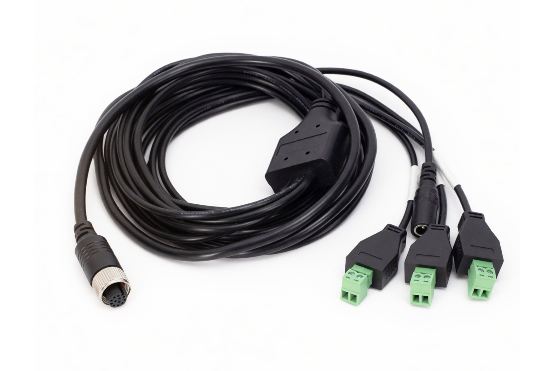 Custom M12 to 4-Way Splitter Cable (1x DC + 3x Phoenix / Equivalent Overmold Terminal Block)