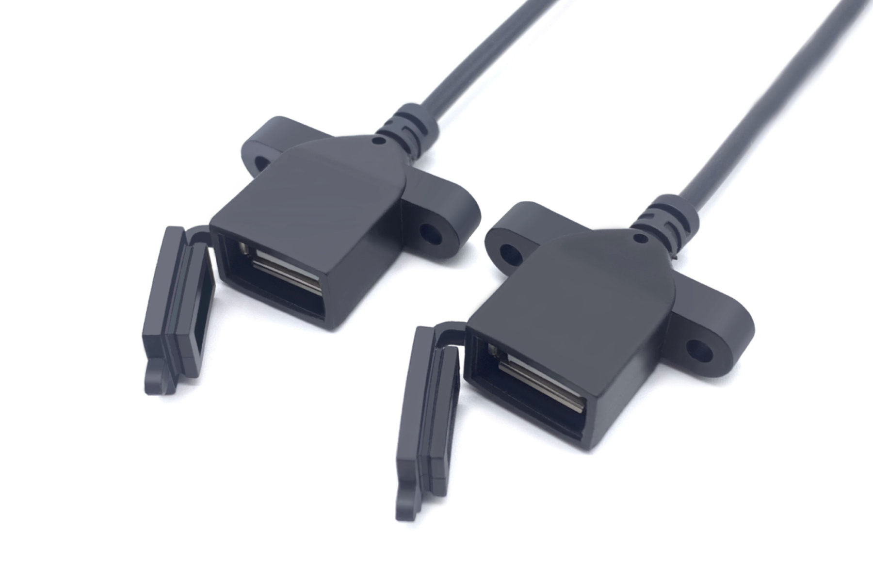 USB 2.0 Type-A Female Panel Mount Cable with Waterproof Cap